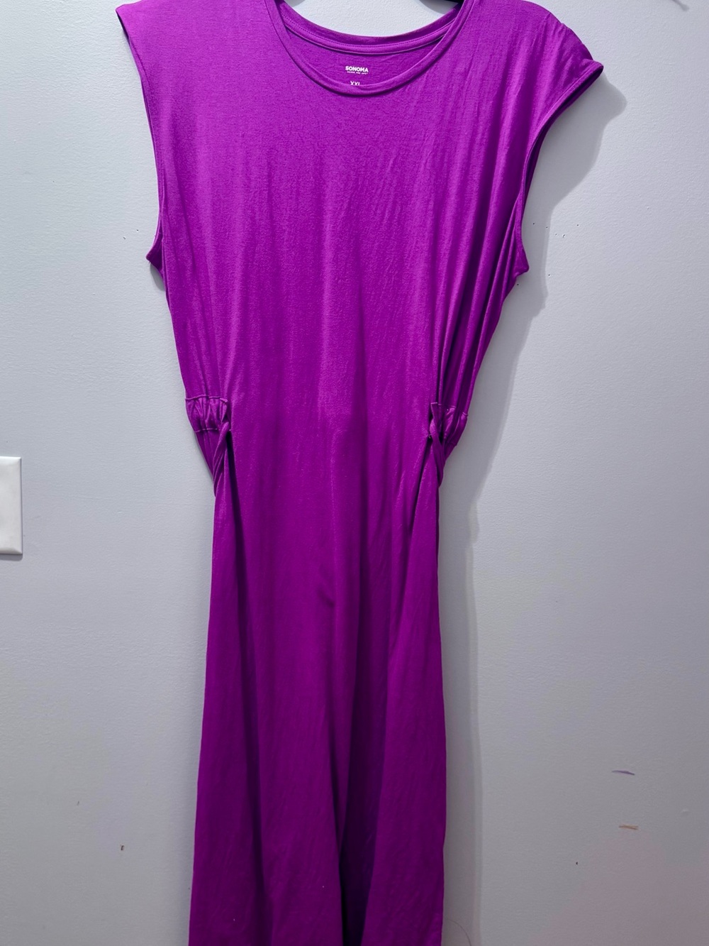 Vibrant Magenta Sleeveless Midi Dress, SONOMA, Size XXL